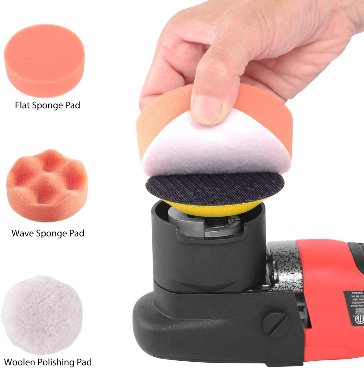 3-Inch Dual Action Car Polisher with 4 Foam and 1 Wool Pads L21328