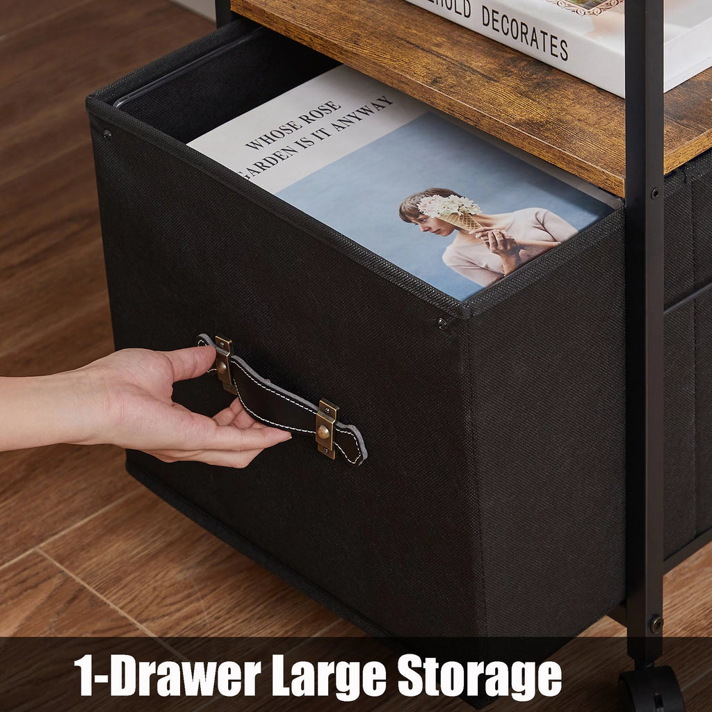 3 Drawer Rolling File Cabinet with Storage Shelf Q52831