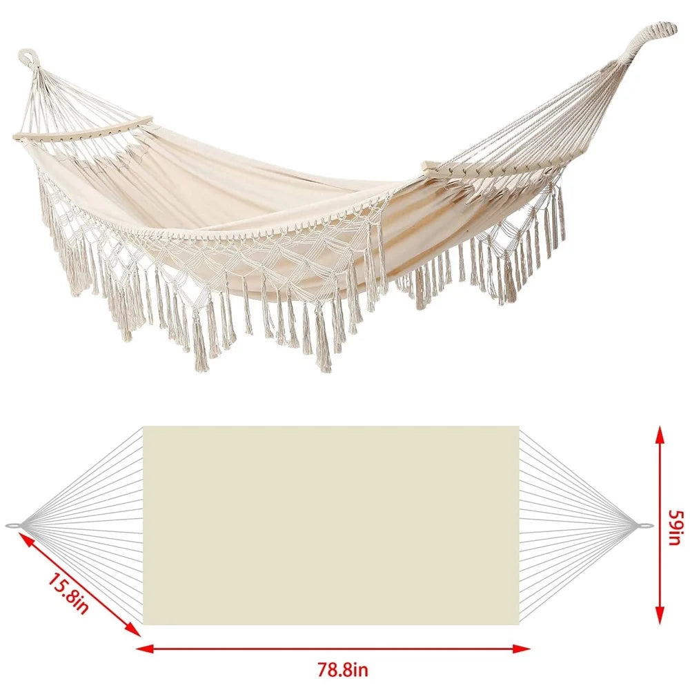 Double Macrame Hammock Swing Bed M3434