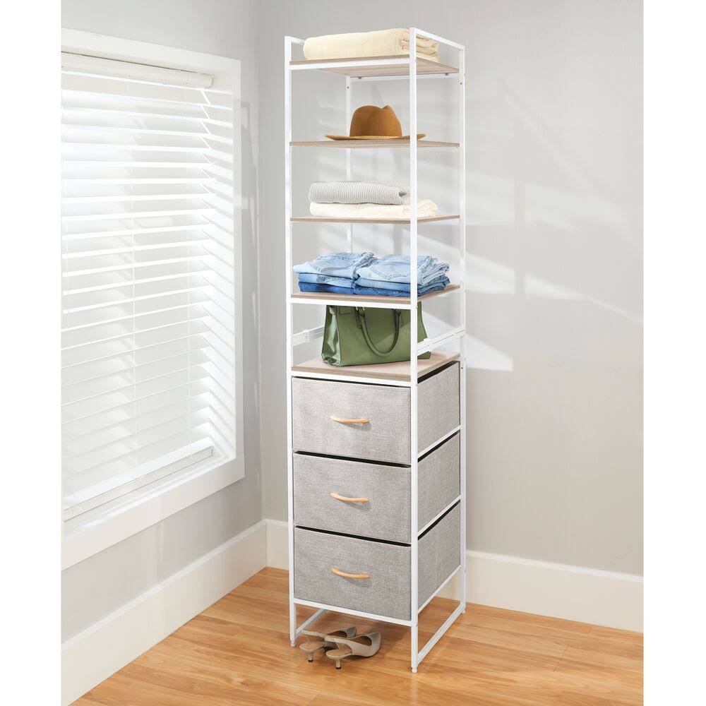 Natural Tall Vertical Fabric Dresser, 3-Drawer Y626