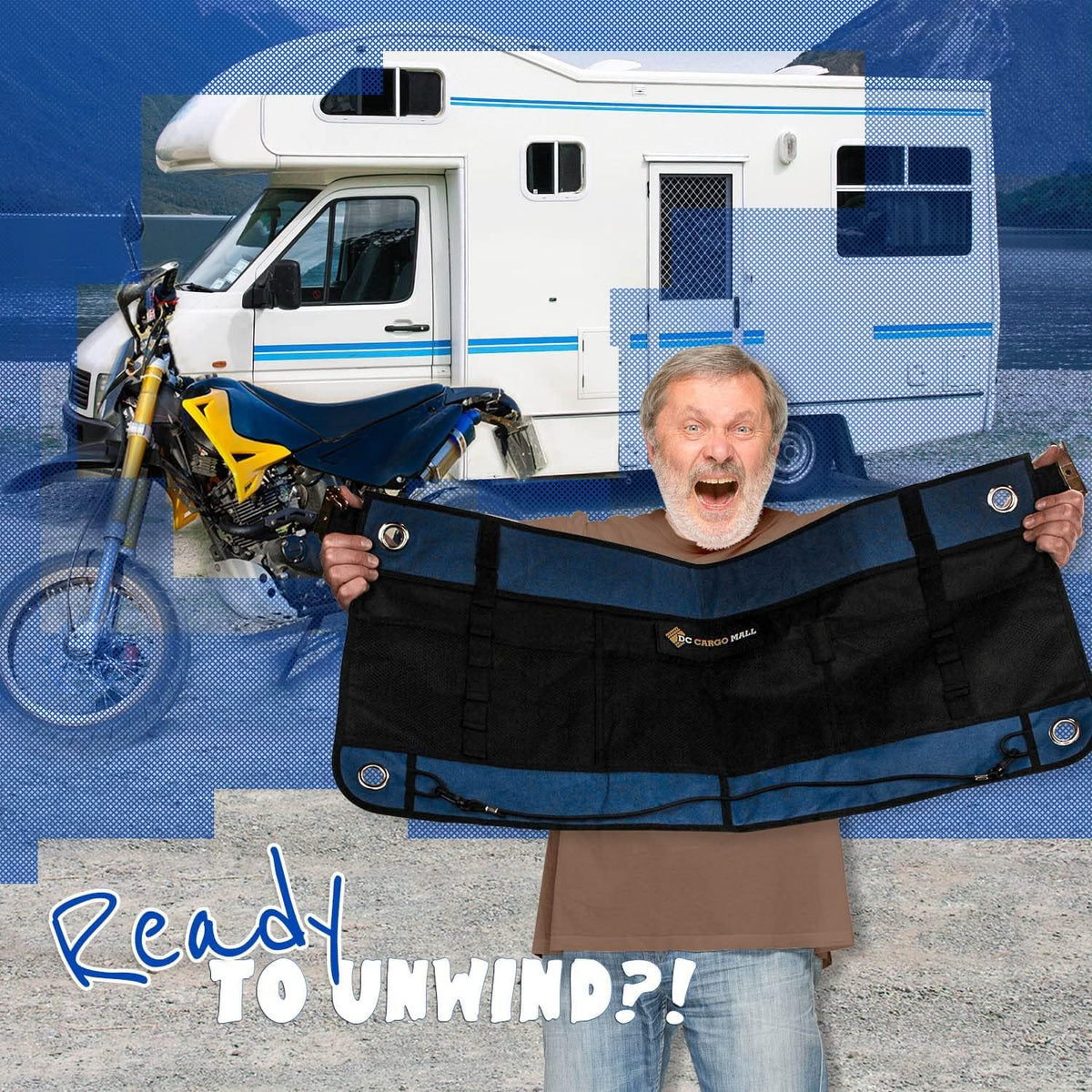 E-Track Hanging Trailer Organizers with Mesh Pockets, 34 in Long x 15 in Tall, 4-Pack M41566