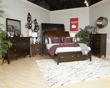 Brown Cal.King Sleigh Bed L6385