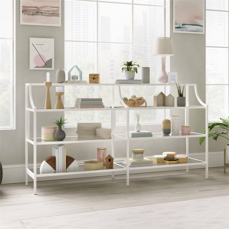 2 Piece Bookcase and Console Table Set in White K552