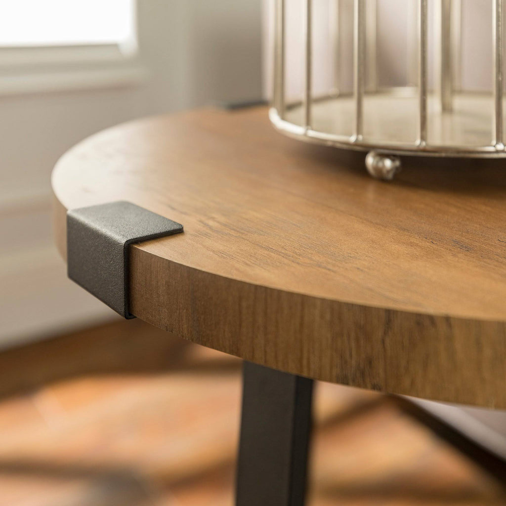 Rustic Oak Round Side Table V764