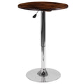 Round Adjustable Height Rustic Pine Wood Table A97231