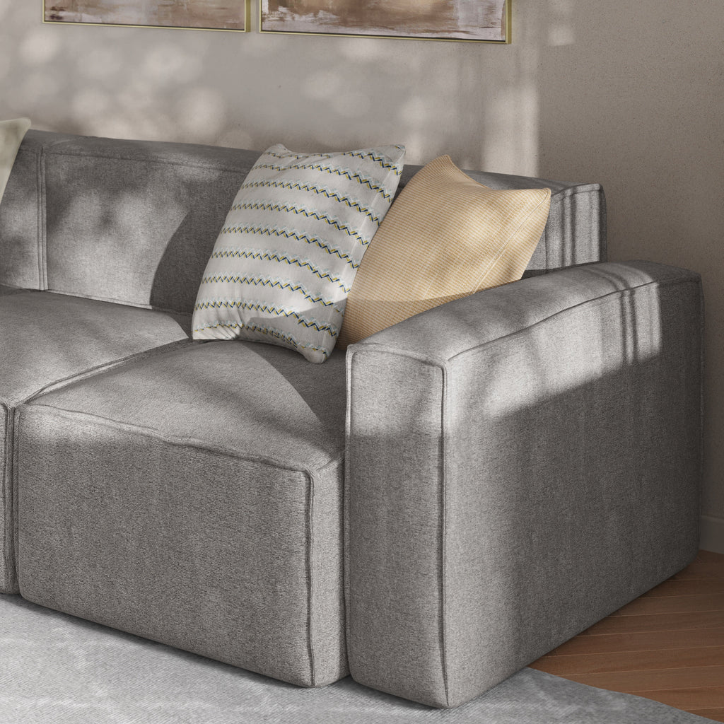 Gray Modular Sectional Sofa with Arm Rest U278