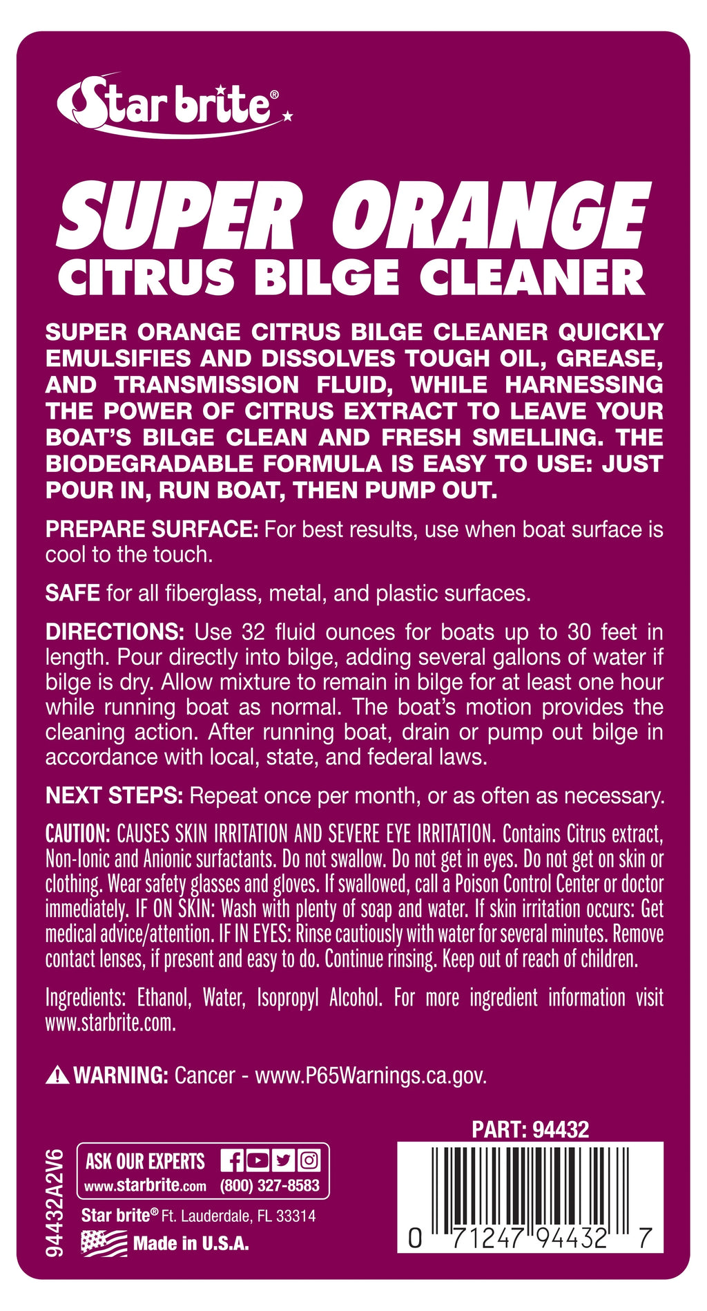 32 Ounce Citrus Bilge Cleaner V540