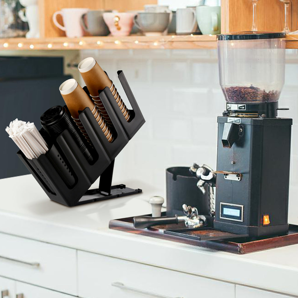 Paper Cup and Lid Holder with Straw Organizer T348876