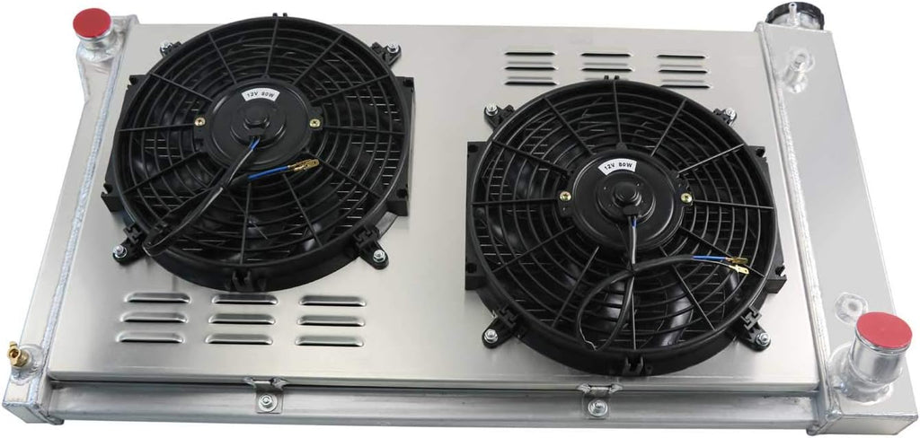 3 Row Core Aluminum Radiator with 2 x 12" Fan and Thermostat Relay Wire Kit B541813