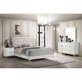 4-piece White and Gold Wood Queen Bedroom Set Z189741