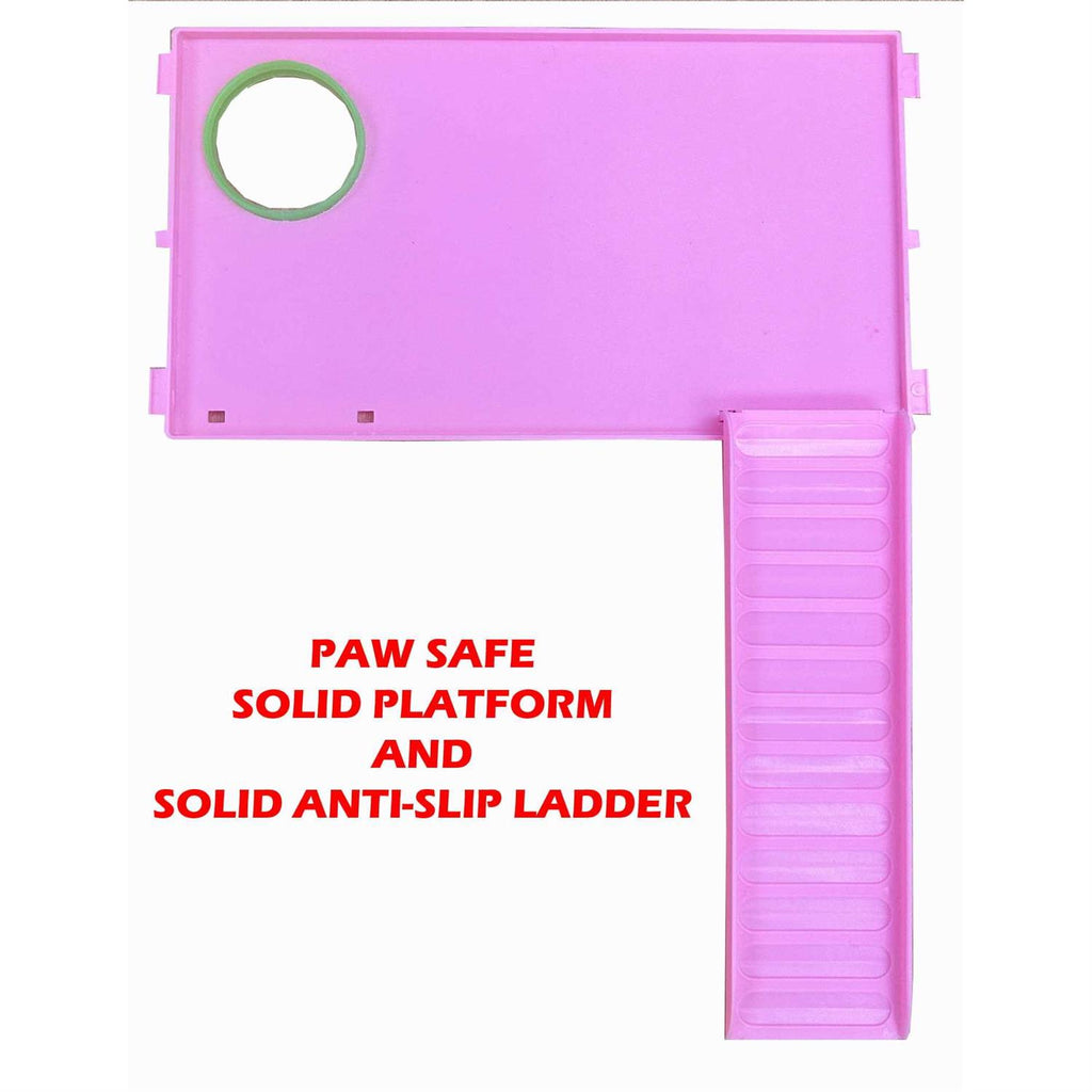 Pink 5-Levels Hamster Mouse Cage with Long Crossover Tube T335186