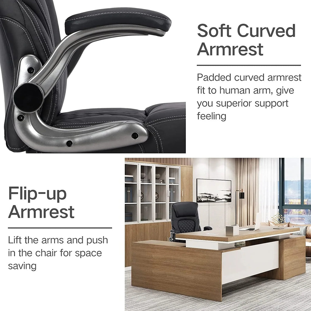 Black Ergonomic Office Chair with Lumbar Support W694856