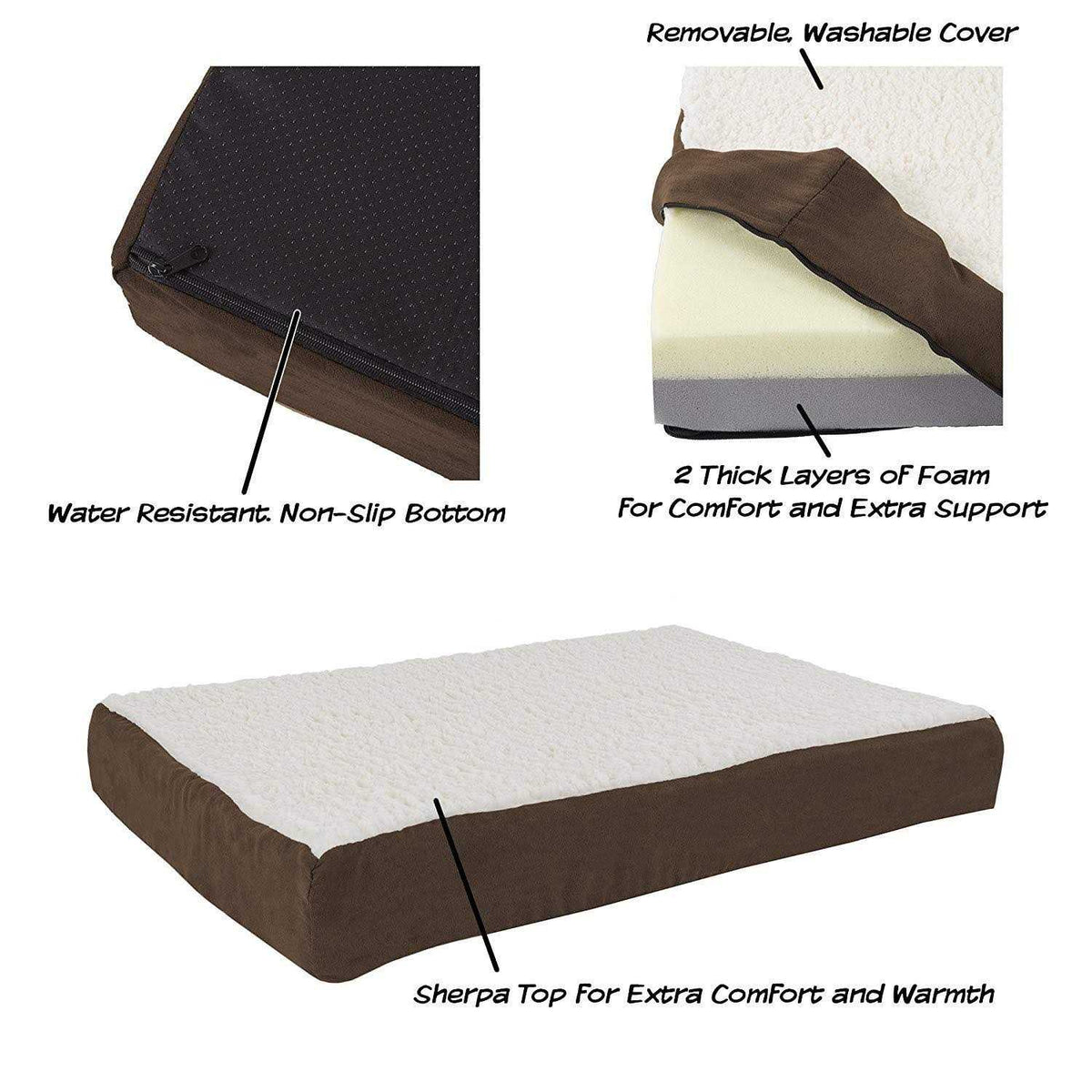 Sherpa Dog Bed with Memory Foam Cover P58345