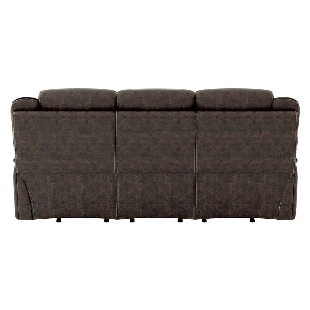 Dark Brown Microfiber Double Reclining Sofa X730322