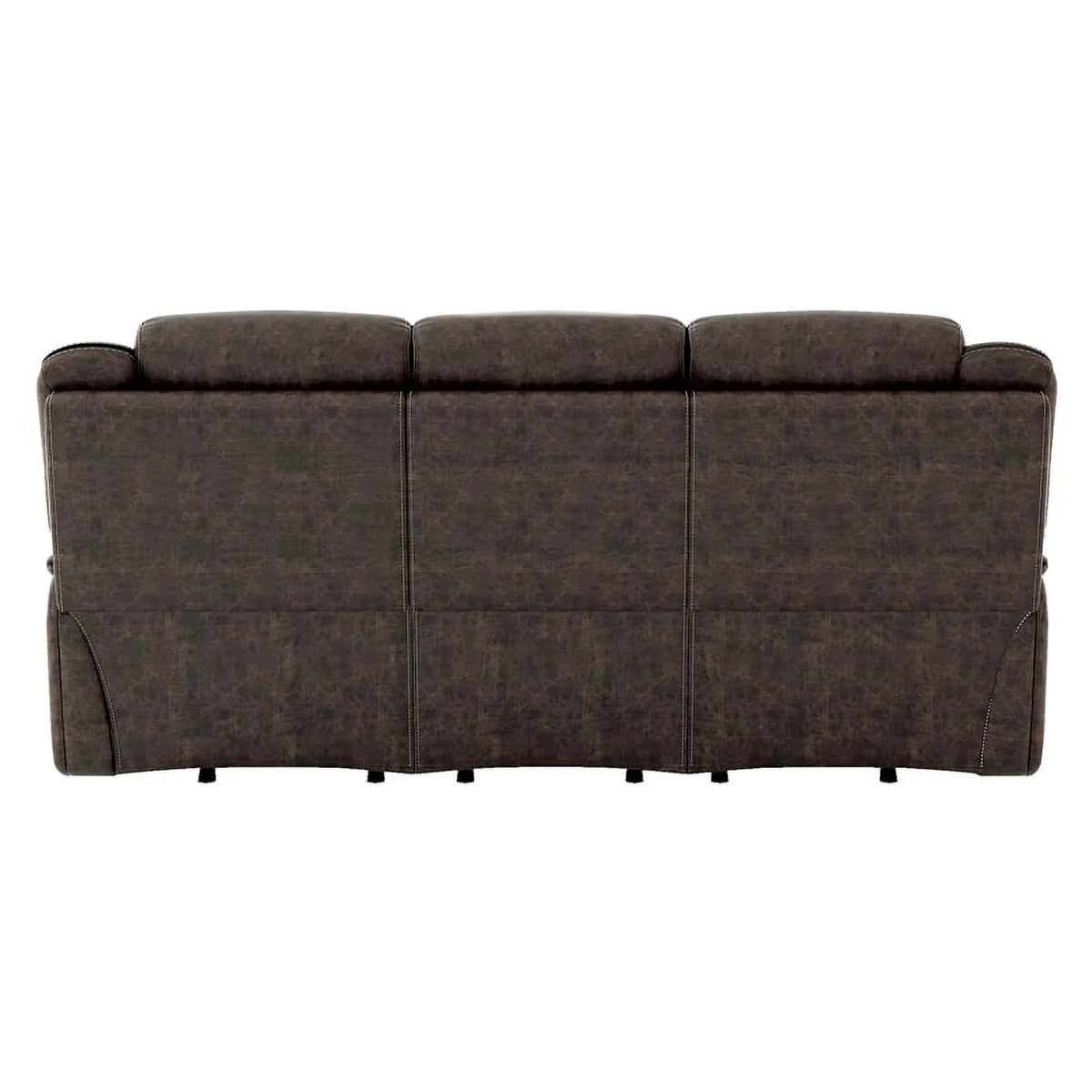 Dark Brown Microfiber Double Reclining Sofa X730322