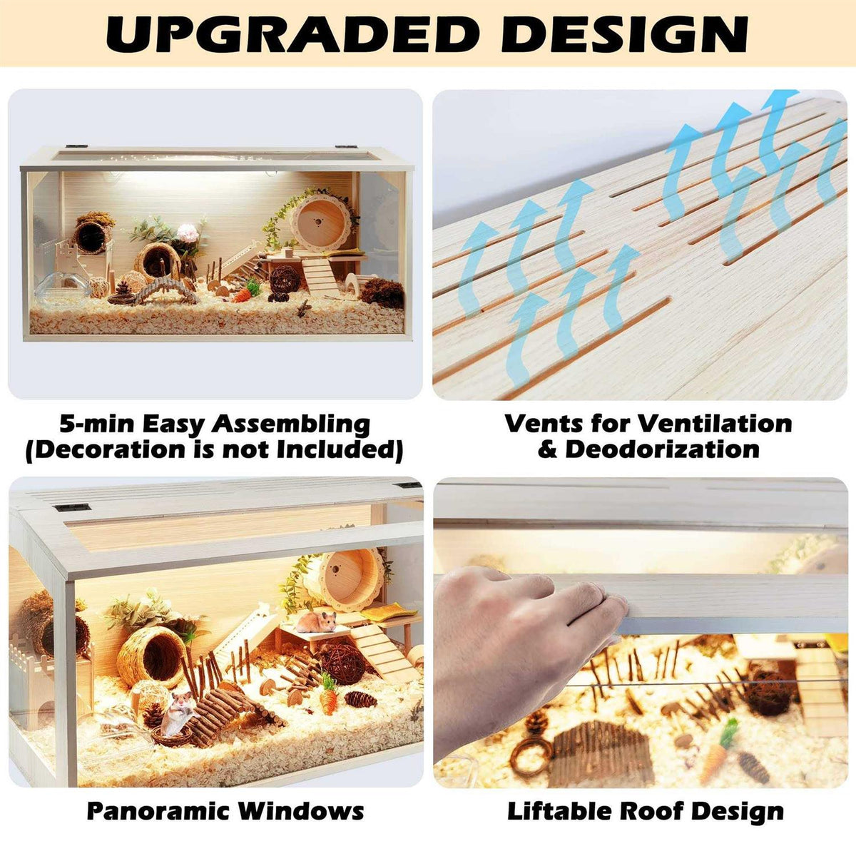 Wooden Hamster Cage with Acrylic Sheets K33199