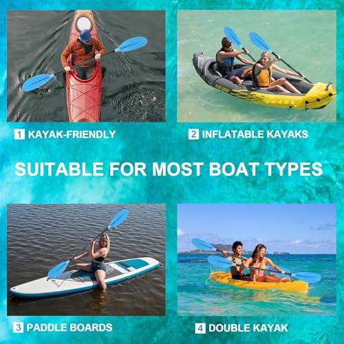 Adjustable Kayak Paddles 4 Pieces with Paddle Leash C3606