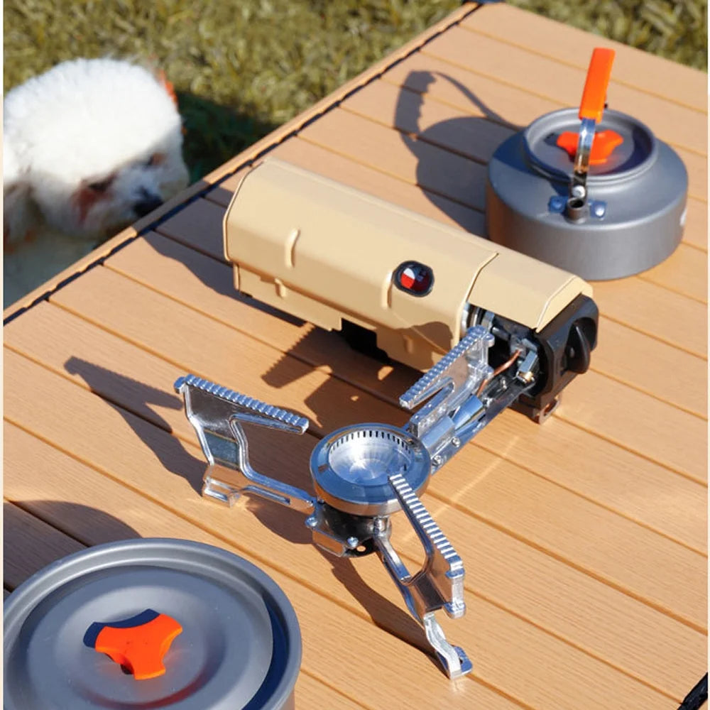 Portable Folding Butane Camping Stove 2600W with Electronic Ignition Carrying Bag W298174